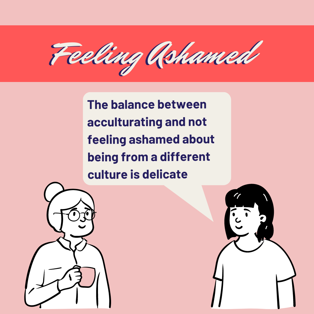Feeling Ashamed: the balance between acculturating and not feeling ashamed about being from a different culture is delicate