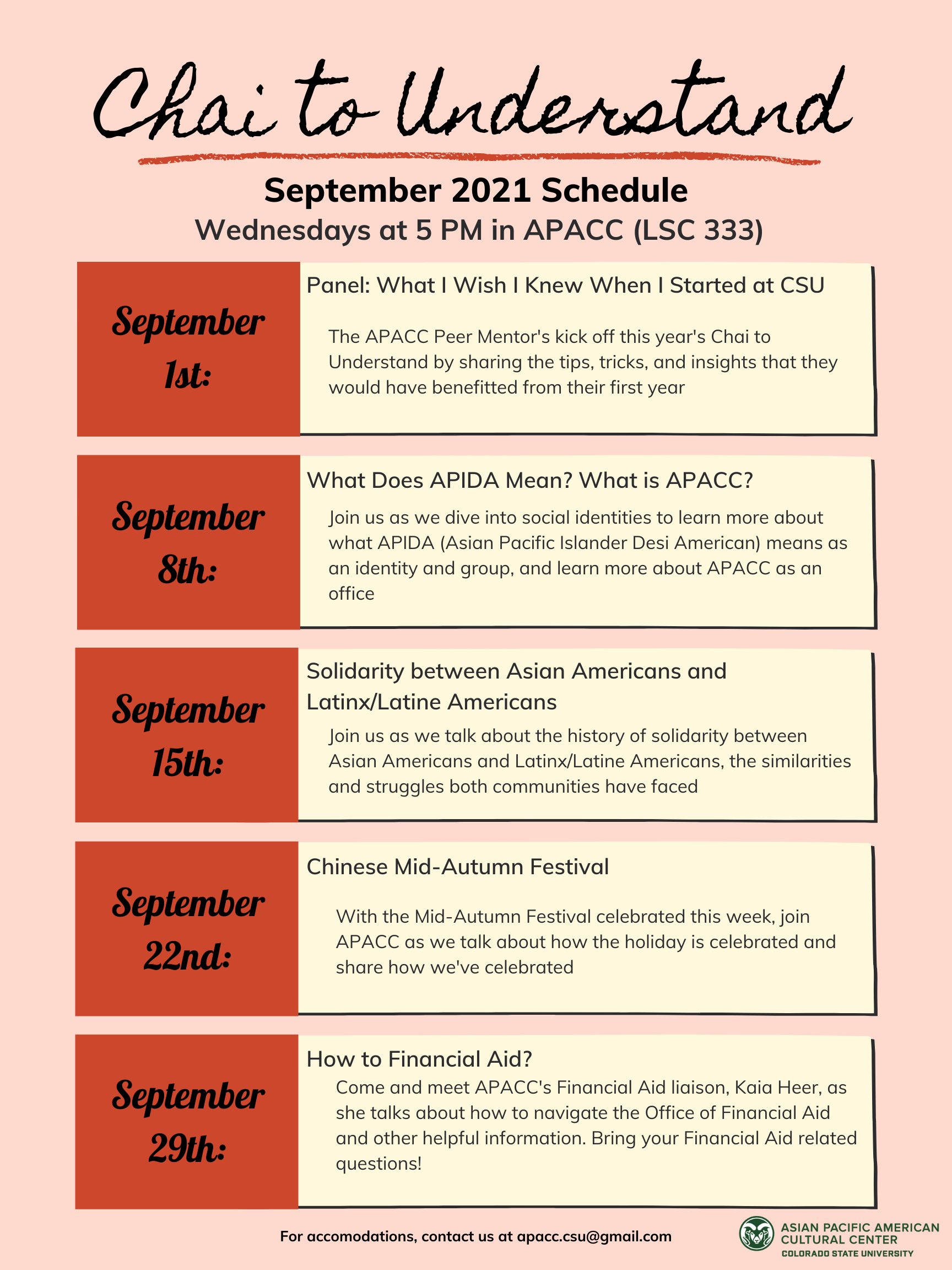 September 2021 Chai to Understand flyer